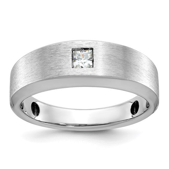 IB Goodman 14k White Gold Mens Polished and Satin Diamond Ring Mounting