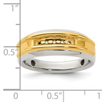 IBGoodman 14K Two-tone Five Stone Polished Men's Ring Mounting view 3