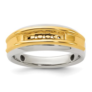 IBGoodman 14k Two-tone Five Stone Polished Men's Ring Mounting