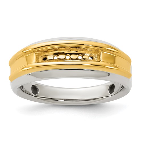 IBGoodman 14K Two-tone Five Stone Polished Men's Ring Mounting