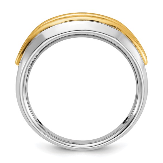 IBGoodman 14k Two-tone 1/4 carat Lab Grown Diamond VS/SI+ G+ Five Stone Complete Polished Men's Ring