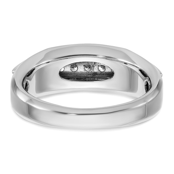 IBGoodman 14k Two-tone 1/4 carat Lab Grown Diamond VS/SI+ G+ Five Stone Complete Polished Men's Ring