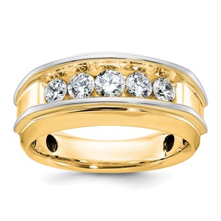 14k IBGoodman Men's Polished 5-Stone Ring Mounting