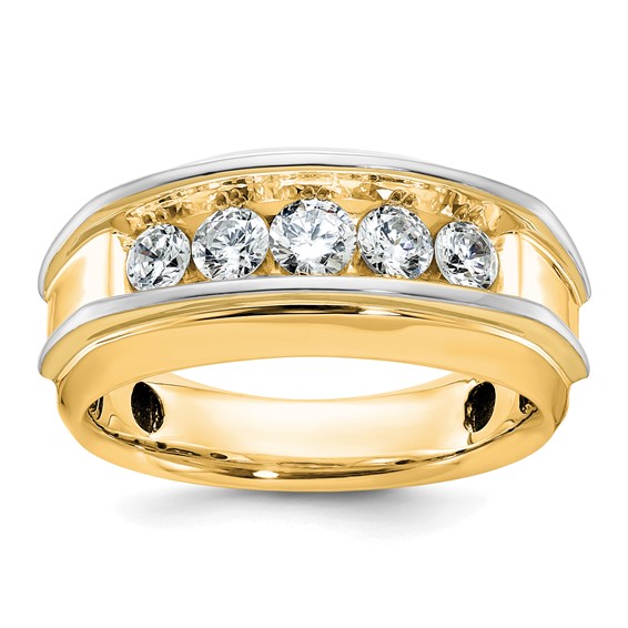 14k IBGoodman Men's Polished 5-Stone Ring Mounting