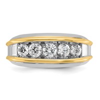 IBGoodman 14K Two-tone 1 Carat Lab Grown Diamond VS SI+ G+ Complete Men's Ring view 4