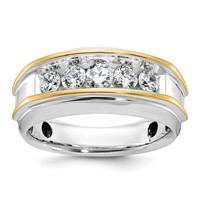 IBGoodman 14K Two-tone 1 Carat Lab Grown Diamond VS SI+ G+ Complete Men's Ring view 1
