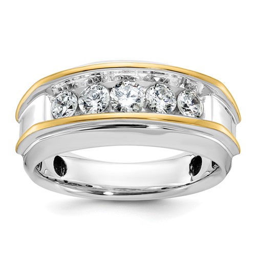 IBGoodman 14K Two-tone 1 Carat Lab Grown Diamond VS SI+ G+ Complete Men's Ring