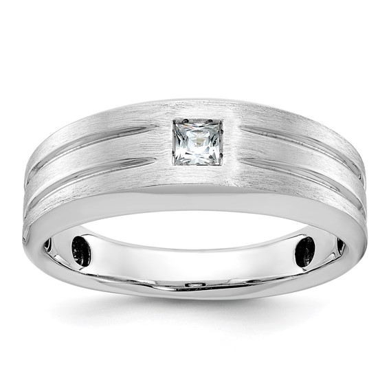 10k White Gold IBGoodman Men's Polished/Satin Diamond Ring Mounting