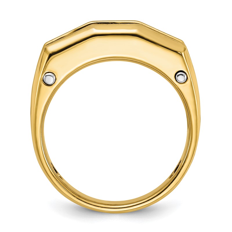 IBGoodman 14k Two-tone 1 1/2 carat Lab Grown Diamond VS/SI+ G+ Five Stone Polished and Satin Men's Ring