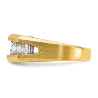 IBGoodman 14K Two-tone 1.50 Carat Lab Grown Diamond VS SI+ G+ Five Stone Polished and Satin Men's Ring view 3