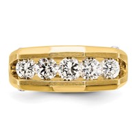 IBGoodman 14K Two-tone Five Stone Polished and Satin Men's Ring Mounting view 5