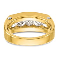IBGoodman 14K Two-tone 1.50 Carat Lab Grown Diamond VS SI+ G+ Five Stone Polished and Satin Men's Ring view 5