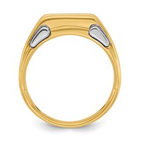 IBGoodman 14K Two-tone 0.50 Carat Lab Grown Diamond VS SI+ G+ Three Stone Complete Men's Ring view 2