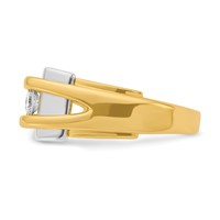 IBGoodman 14K Two-tone 0.50 Carat Lab Grown Diamond VS SI+ G+ Three Stone Complete Men's Ring view 3