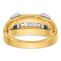 IBGoodman 14K Two-tone 0.50 Carat Lab Grown Diamond VS SI+ G+ Three Stone Complete Men's Ring view 5