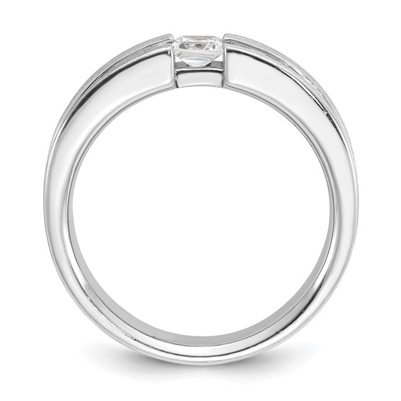 14k White Gold IBGoodman Men's Lab Grown VS/SI+ G+ Dia Complete Ring