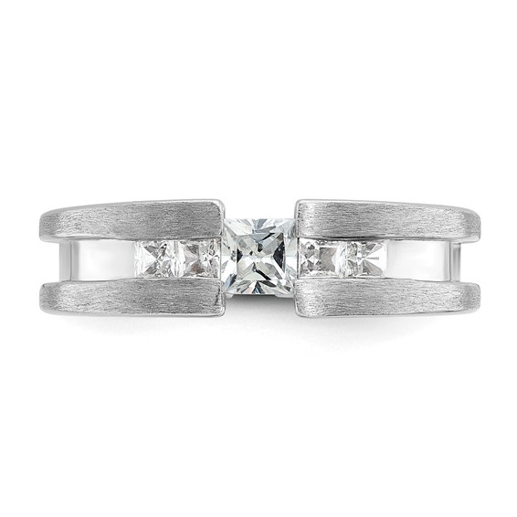 14k White Gold IBGoodman Men's Lab Grown VS/SI+ G+ Dia Complete Ring