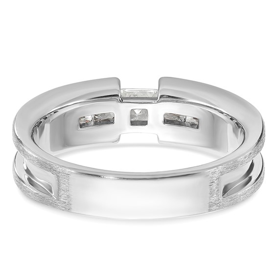 14k White Gold IBGoodman Men's Lab Grown VS/SI+ G+ Dia Complete Ring