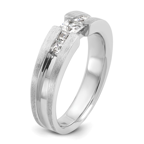 14k White Gold IBGoodman Men's Lab Grown VS/SI+ G+ Dia Complete Ring