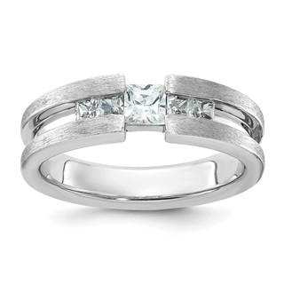 14k White Gold IBGoodman Men's Lab Grown VS/SI+ G+ Dia Complete Ring