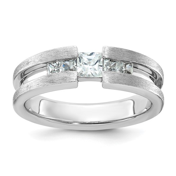 14k White Gold IBGoodman Men's Lab Grown VS/SI+ G+ Dia Complete Ring