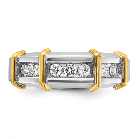 IB Goodman 14k Two-tone Mens Polished 7-Stone Ring Mounting