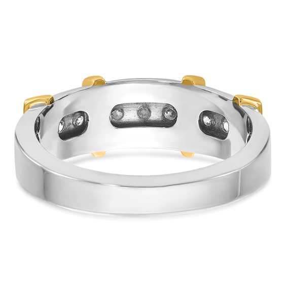 IB Goodman 14k Two-tone Mens Polished 7-Stone Ring Mounting