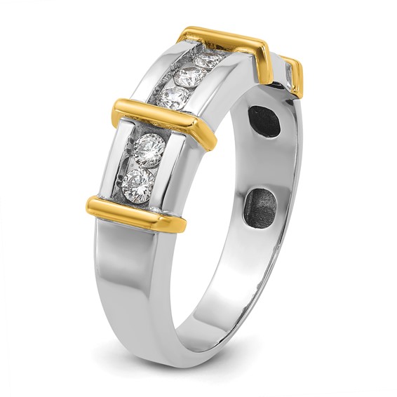 IB Goodman 14k Two-tone Mens Polished 7-Stone Ring Mounting