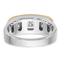 IBGoodman 14K Two-tone 1 Carat Lab Grown Diamond VS SI+ G+ Complete Polished and Satin Men's Ring view 5