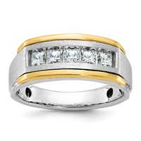 IBGoodman 14K Two-tone 1 Carat Lab Grown Diamond VS SI+ G+ Complete Polished and Satin Men's Ring view 1