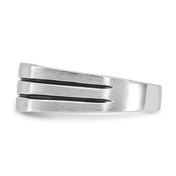 IB Goodman 14k White Gold with Black Rhodium Mens Satin 1/3 carat Diamond Complete Ring