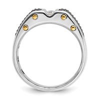IBGoodman 14K Two-tone Ring with Black Rhodium 0.25 Carat Lab Grown Diamond VS SI+ G+ Complete Polished and Textured Men's view 2