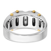 IBGoodman 14K Two-tone Ring with Black Rhodium 0.25 Carat Lab Grown Diamond VS SI+ G+ Complete Polished and Textured Men's view 5