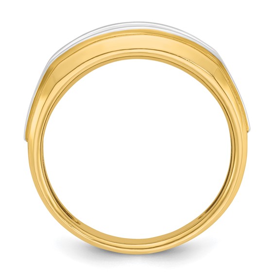 IBGoodman 14k with White Rhodium Men's Polished 7-Stone 1/2 Carat AA Quality Diamond Ring