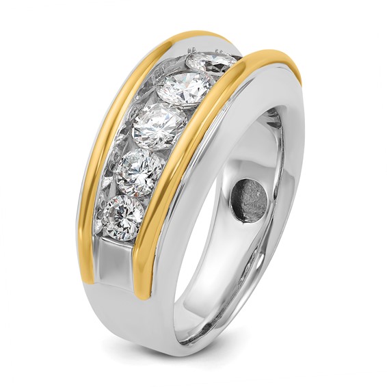 IBGoodman 10k Two-tone Men's Polished 7-Stone 2 Carat A Quality Diamond Ring