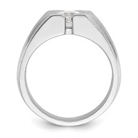 IBGoodman 14K White Gold 1 Carat Lab Grown Diamond VS SI+ G+ Complete Polished and Satin Men's Ring view 2