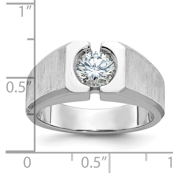 14k Polished and Satin Lab Grown Diamond Ring