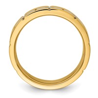 IBGoodman 14K Two-tone Three Stone Prong Set Men's Ring Mounting view 2