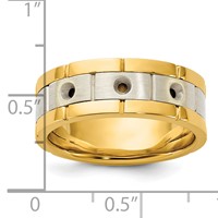 IBGoodman 14K Two-tone Three Stone Prong Set Men's Ring Mounting view 4