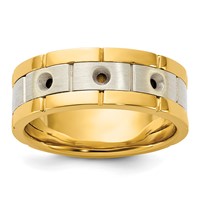 IBGoodman 14K Two-tone Three Stone Prong Set Men's Ring Mounting view 1