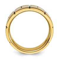 IBGoodman 14K Two-tone 0.17 Carat Lab Grown Diamond VS SI+ G+ Three Stone Complete Men's Ring view 2
