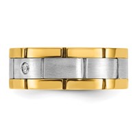 IBGoodman 14K Two-tone 0.17 Carat Lab Grown Diamond VS SI+ G+ Three Stone Complete Men's Ring view 3