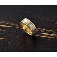IBGoodman 14K Two-tone Three Stone Prong Set Men's Ring Mounting view 3