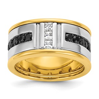 IBGoodman Men's Black & White Diamond Rings