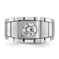 IBGoodman 14K White Gold Polished and Satin Men's Ring Mounting view 4