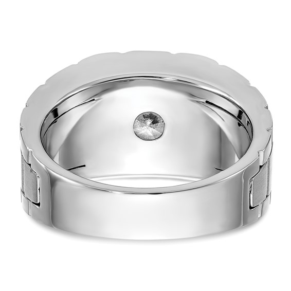 IBGoodman 14k White Gold Polished and Satin Men's Ring Mounting