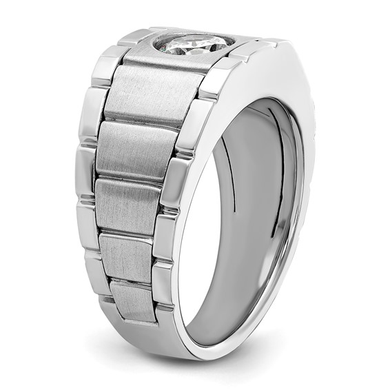 IBGoodman 14k White Gold Polished and Satin Men's Ring Mounting