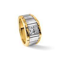 True Origin IBGoodman 14K Two-tone 1 Carat Lab Grown Diamond VS SI+ G+ Complete Polished and Satin Men's Ring view 5
