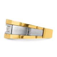 IBGoodman 14K Two-tone 0.50 Carat Lab Grown Diamond VS SI+ G+ Five Stone Complete Polished and Satin Men's Ring view 3
