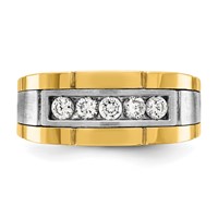 IBGoodman 14K Two-tone Five Stone Polished and Satin Men's Ring Mounting view 4